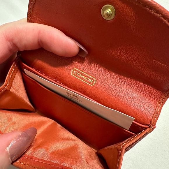 NWOT Coach Orange Leather Wallet - Picture 5 of 5